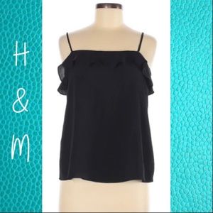 NWOT H&M ruffled black tank